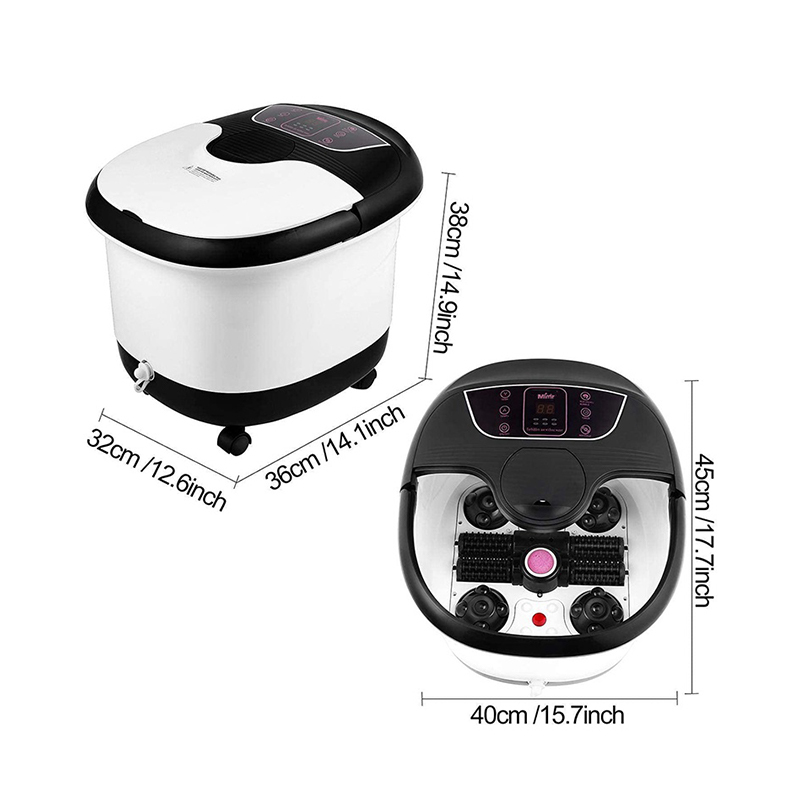 MM-18C جهاز تدليك حمام سبا أوتوماتيكي للقدمين مع 8 قطع من بكرات التدليك وحجر الخفاف