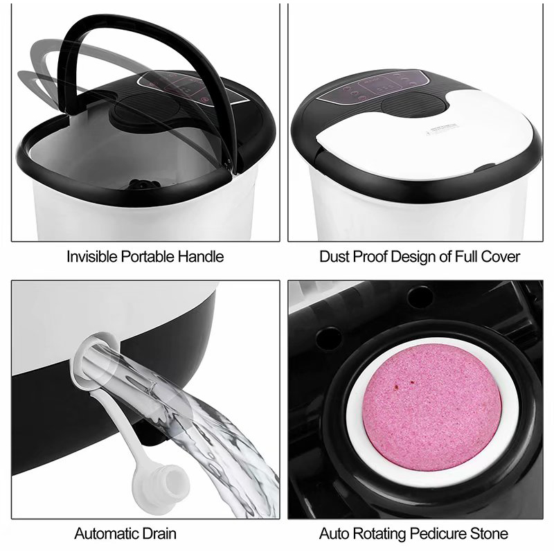 MM-18C جهاز تدليك حمام سبا أوتوماتيكي للقدمين مع 8 قطع من بكرات التدليك وحجر الخفاف